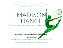 Tablet Screenshot of madisondancestudio.com